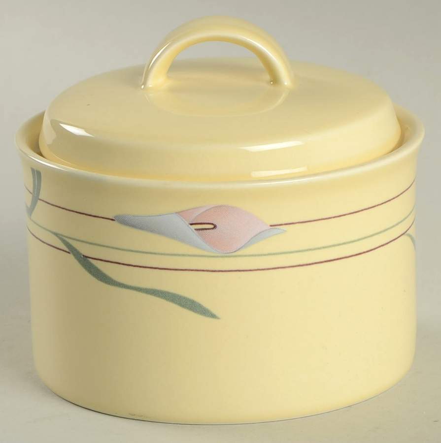 Opus Yellow Sugar Bowl & Lid by Mikasa-1