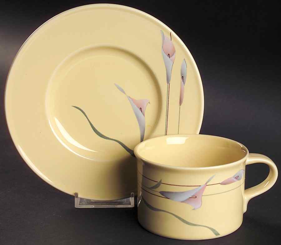 Opus Yellow Flat Cup & Saucer Set by Mikasa-1