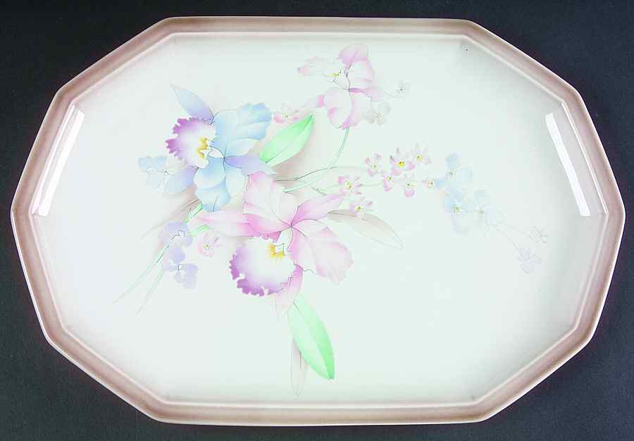 Orchids 14" Oval Serving Platter by Mikasa-1