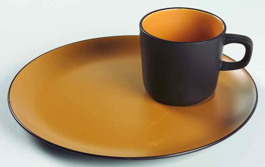 Orange Sherbet Snack Plate & Cup Set by Mikasa-1