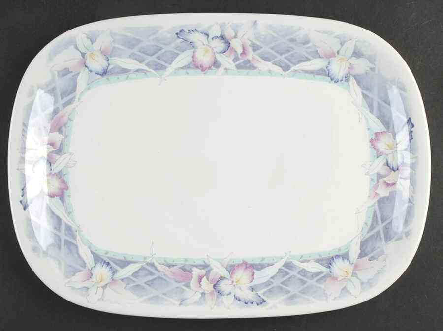 Orchid Spray 14" Oval Serving Platter by Mikasa-1