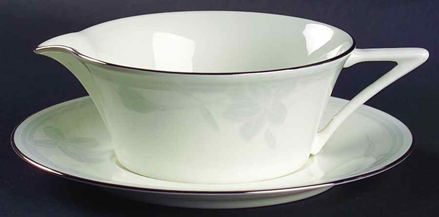 Ovation White Round Gravy Boat & Underplate by Mikasa-1