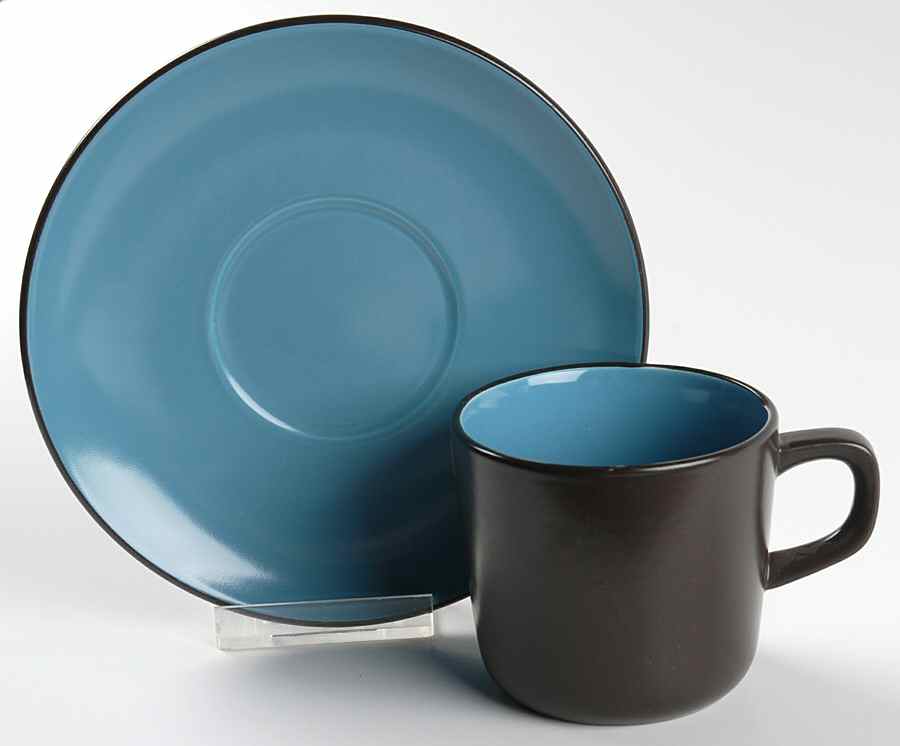 Pacific Blue Flat Cup & Saucer Set by Mikasa-1