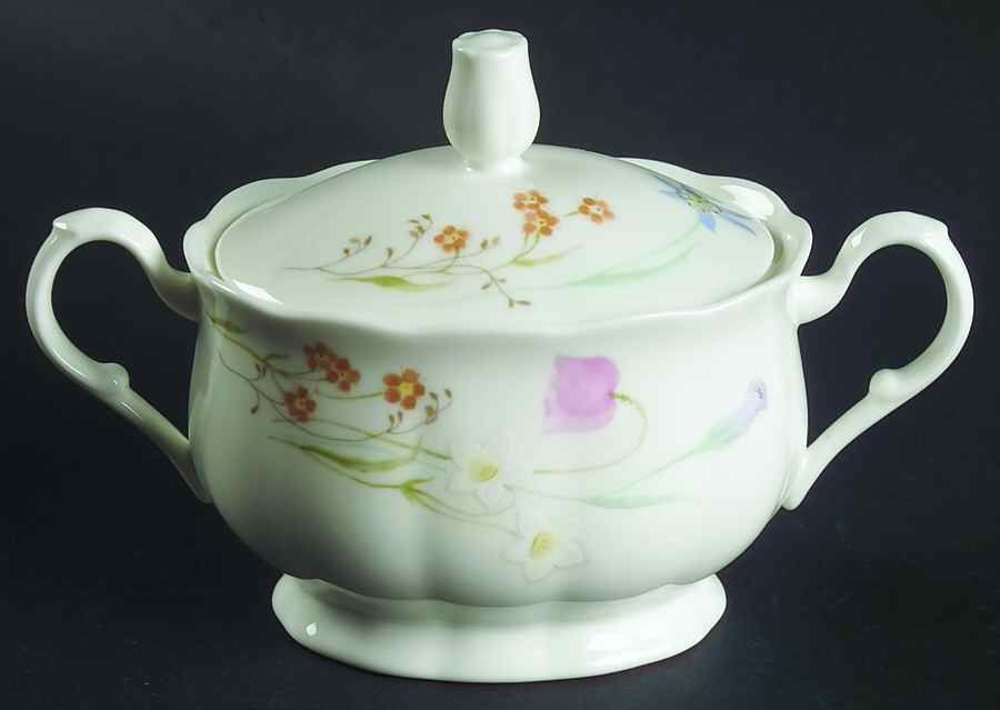 Pastel Bouquet Sugar Bowl & Lid by Mikasa-1