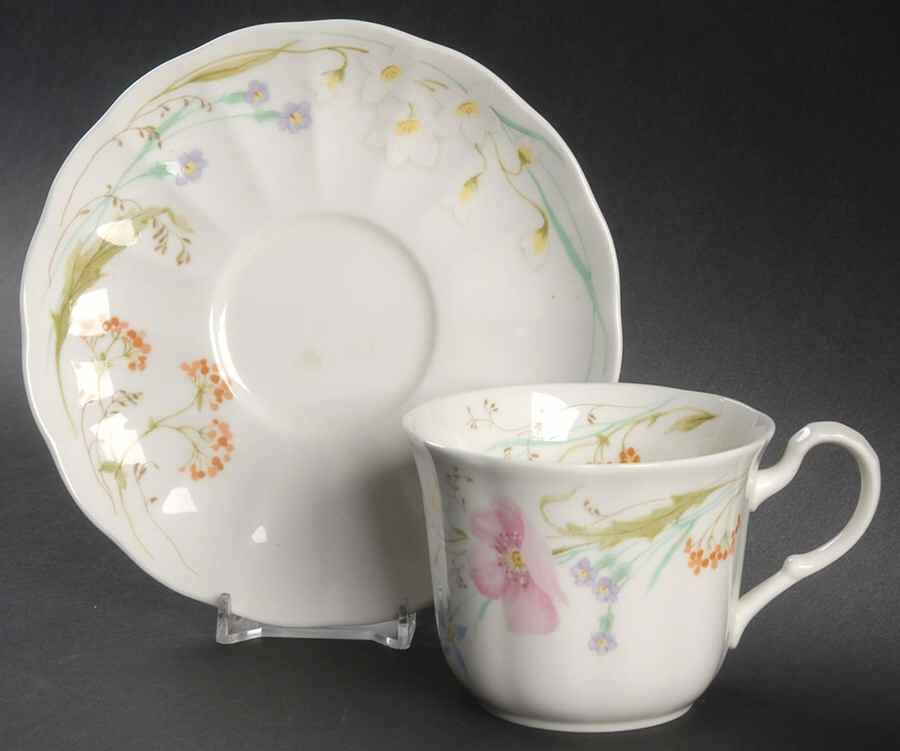 Pastel Bouquet Flat Cup & Saucer Set by Mikasa-1