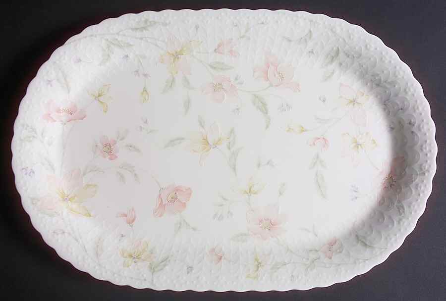 Pastel Garden 14" Oval Serving Platter by Mikasa-1