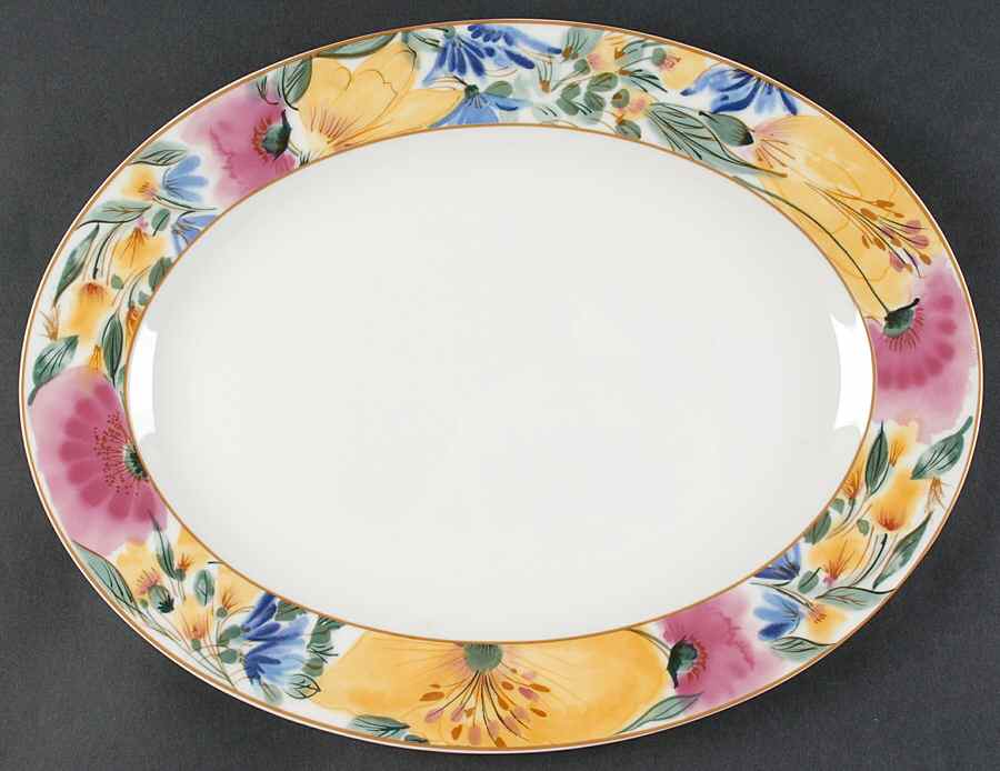 Paradiso Garden 14" Oval Serving Platter by Mikasa-1