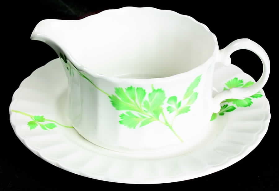 Parsley Hill Round Gravy Boat & Underplate (Salad Plate) by Mikasa-1