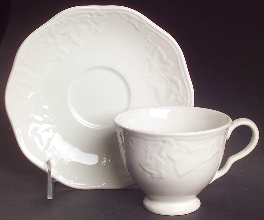 Parisian Ivy Footed Cup & Saucer Set by Mikasa-1