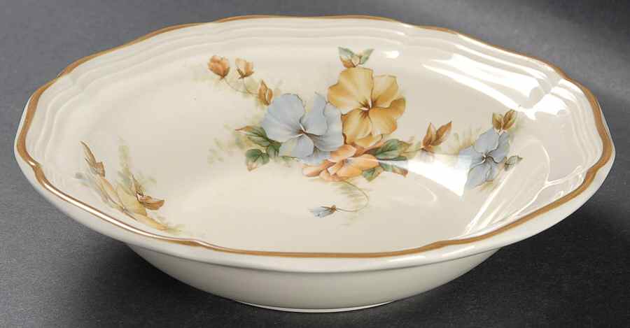 Pansies Rim Fruit/Dessert (Sauce) Bowl by Mikasa-1