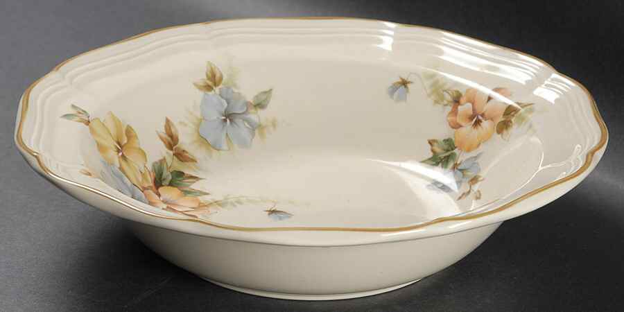 Pansies 9" Round Vegetable Bowl by Mikasa-1