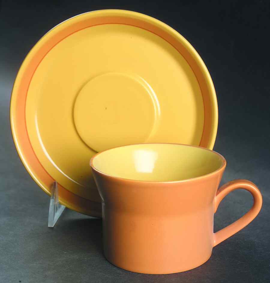 Papaya Flat Cup & Saucer Set by Mikasa-1