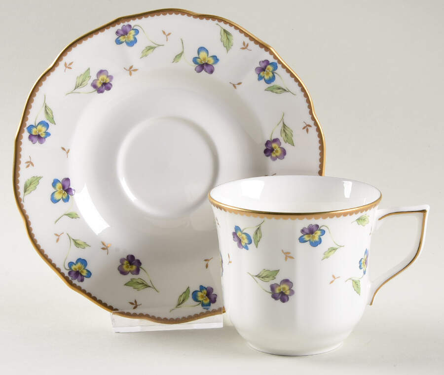 Pansy Parade Flat Cup & Saucer Set by Mikasa-1