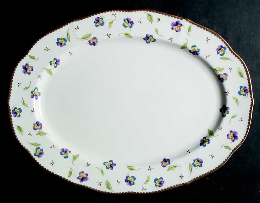 Pansy Parade 14" Oval Serving Platter by Mikasa-1