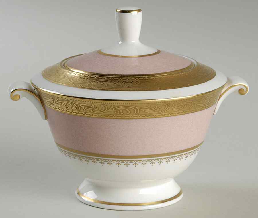 Palatial Pink Sugar Bowl & Lid by Mikasa-1