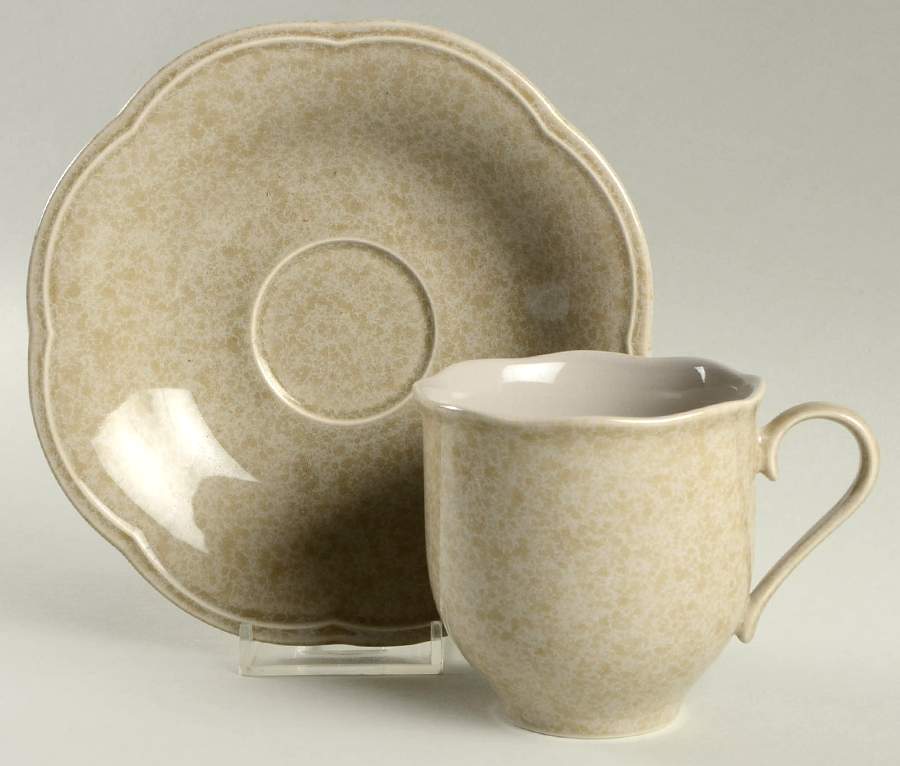Parchment Flat Cup & Saucer Set by Mikasa-1