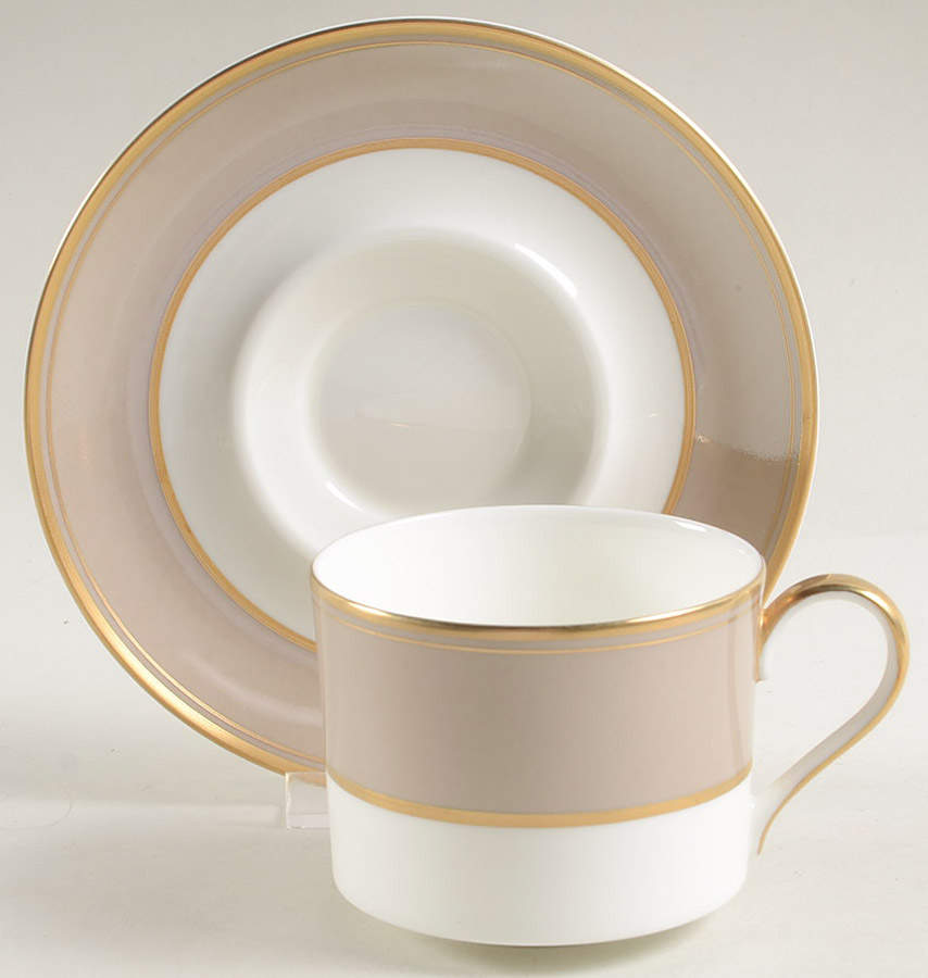Parchment Flat Cup & Saucer Set by Mikasa-1