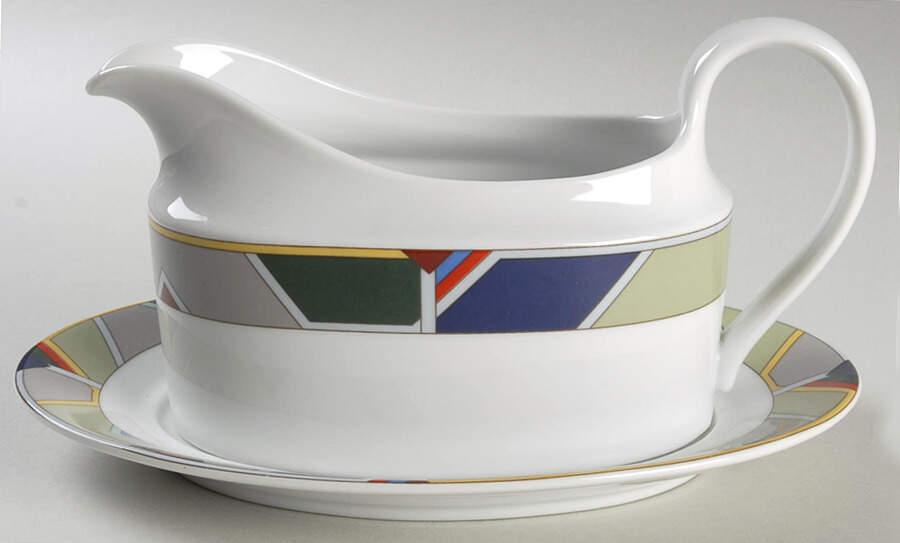 Parquet Gravy Boat & Underplate by Mikasa-1