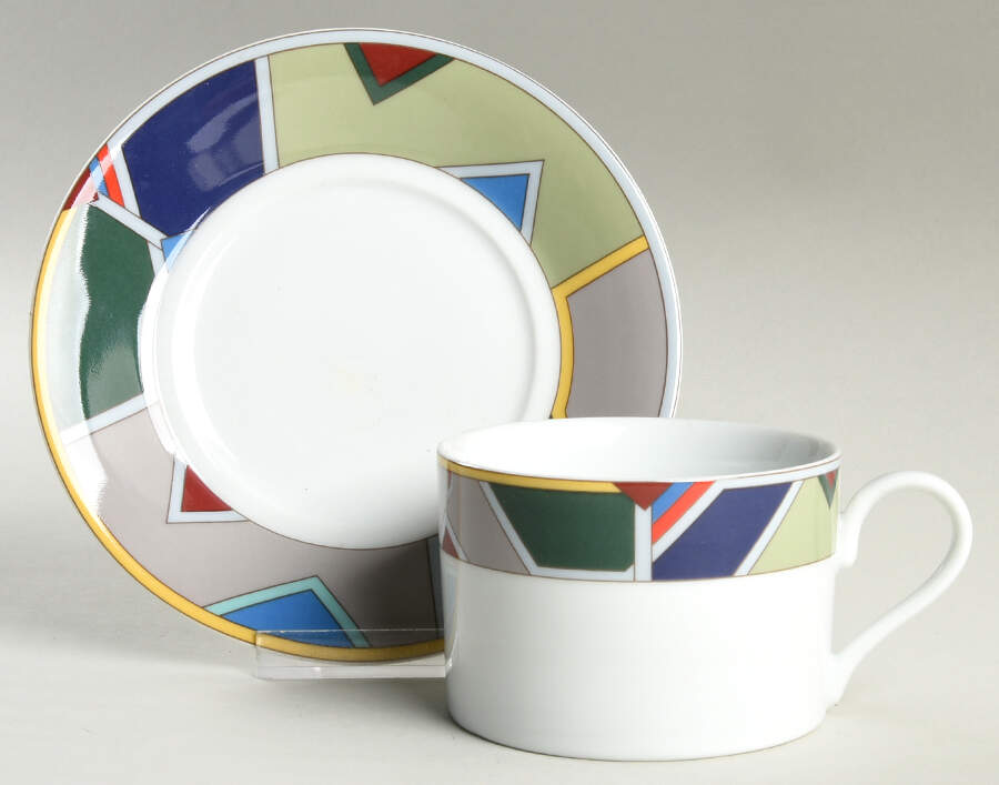 Parquet Flat Cup & Saucer Set by Mikasa-1