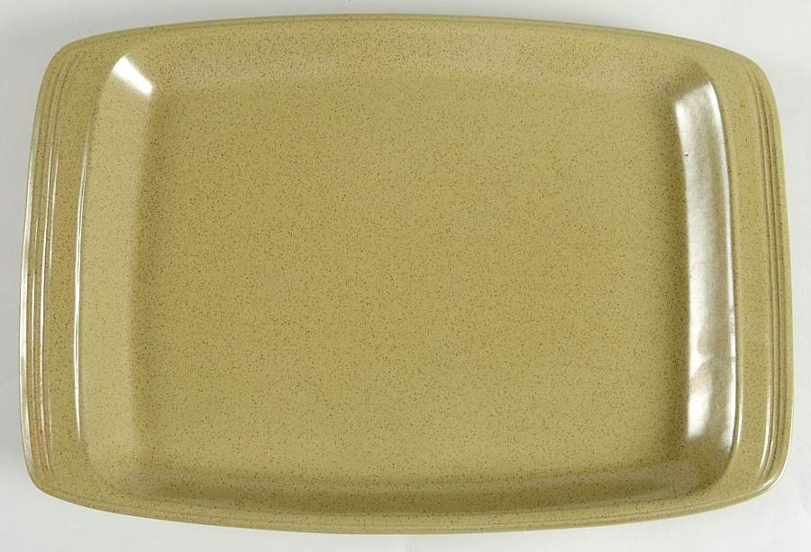 Painted Sands Moss Green 14" Rectangular Serving Platter by Mikasa-1