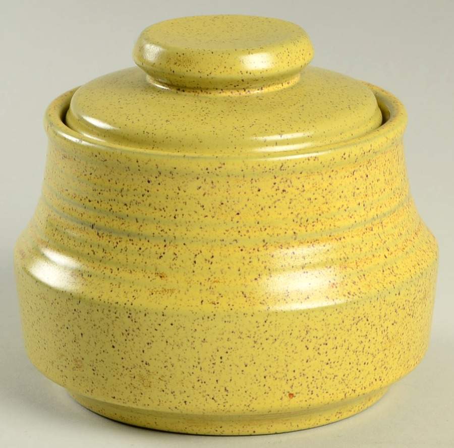 Painted Sands Yellow Sugar Bowl & Lid by Mikasa-1