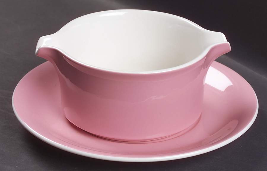 Pastelle Pink Gravy Boat & Underplate by Mikasa-1