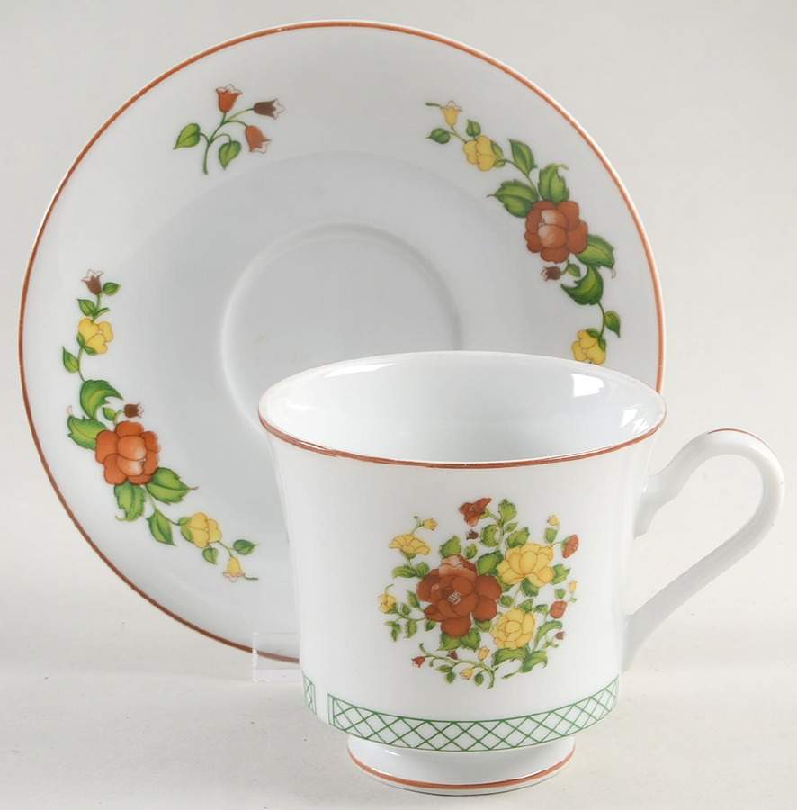 Pavillion Footed Cup & Saucer Set by Mikasa-1