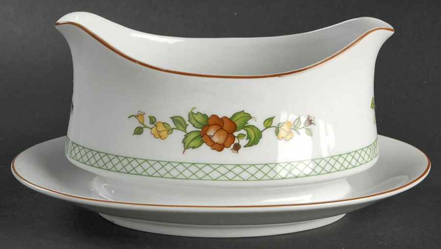 Pavillion Gravy Boat with Attached Underplate by Mikasa-1