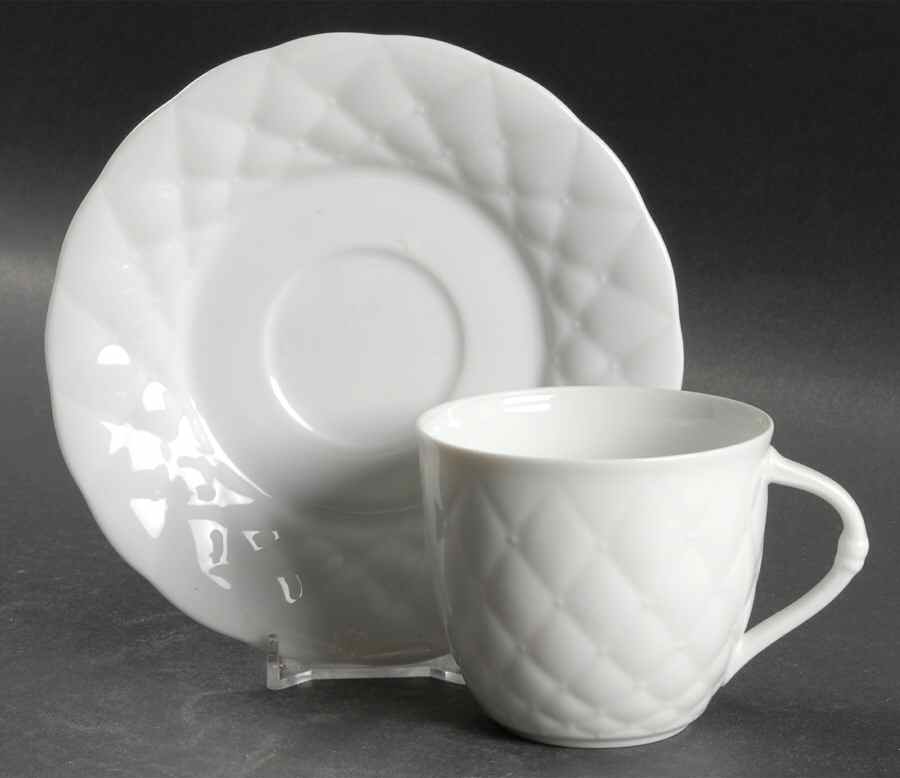 Palladio White Flat Cup & Saucer Set by Mikasa-1