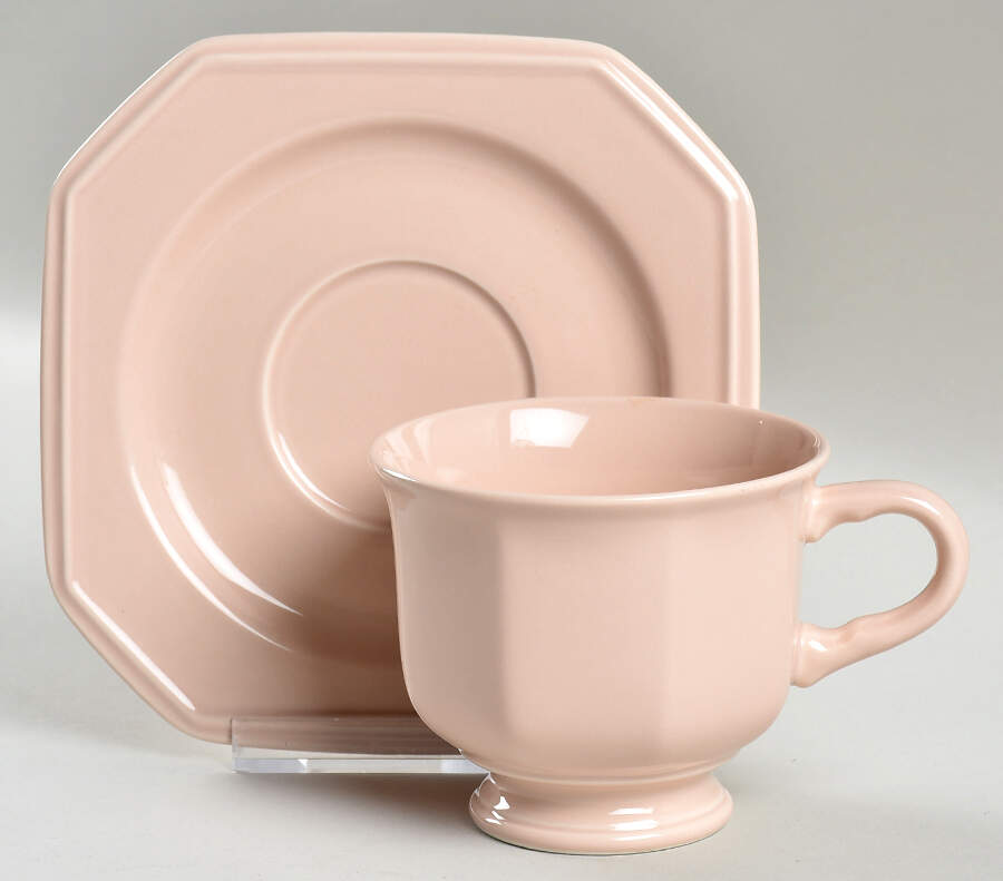 Peach Bloom Footed Cup & Saucer Set by Mikasa-1