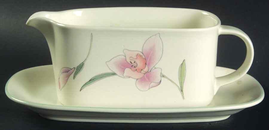 Peach Blooms Gravy Boat & Underplate (Relish/Butter) by Mikasa-1