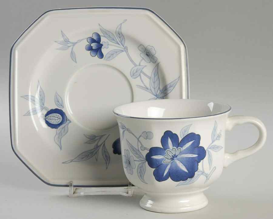 Persian Blue Footed Cup & Saucer Set by Mikasa-1