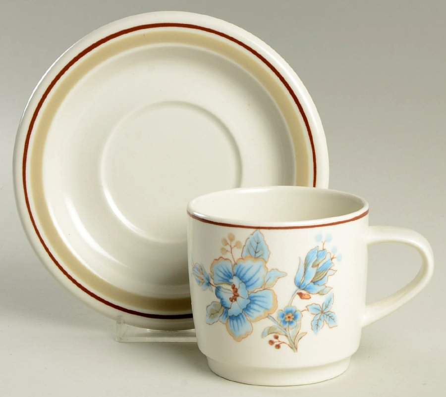 Peonies Flat Cup & Saucer Set by Mikasa-1
