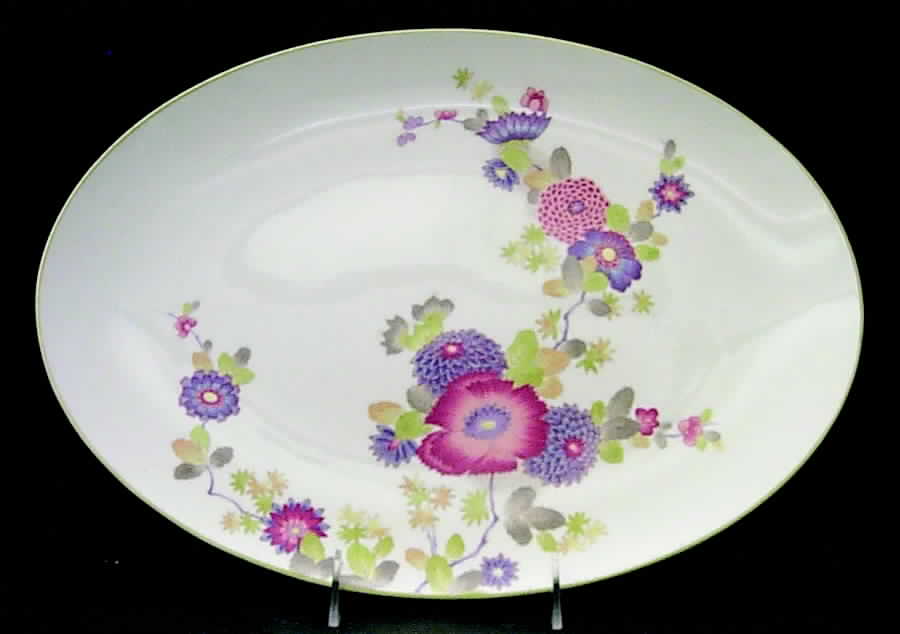 Peony (A6051, Bone China) 17" Oval Serving Platter by Mikasa-1