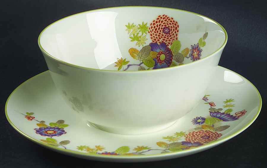Peony (A6051, Bone China) Gravy Boat with Attached Underplate by Mikasa-1