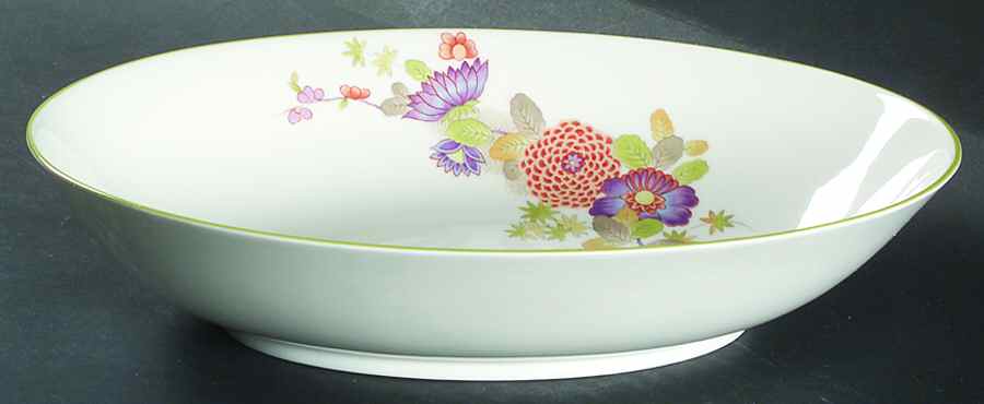 Peony (A6051, Bone China) 10" Oval Vegetable Bowl by Mikasa-1