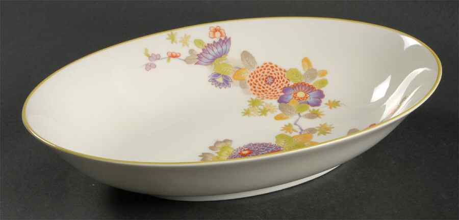 Peony (A6051, Bone China) 10" Oval Vegetable Bowl by Mikasa-1