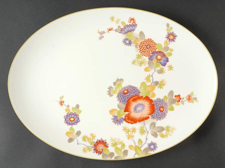 Peony (A6051, Bone China) 14" Oval Serving Platter by Mikasa-1