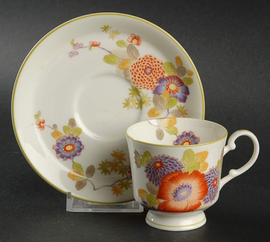 Peony (A6051, Bone China) Footed Demitasse Cup & Saucer Set by Mikasa-1