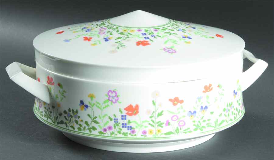 Petit Point Round Covered Vegetable by Mikasa-1