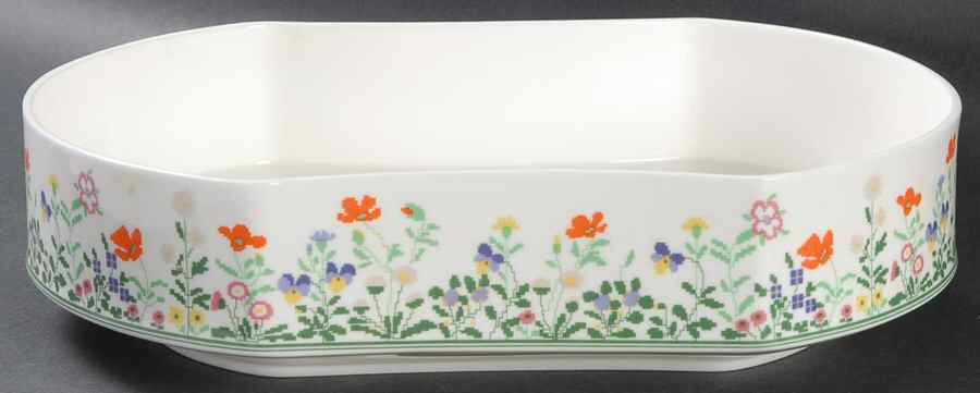 Petit Point 10" Oval Vegetable Bowl by Mikasa-1