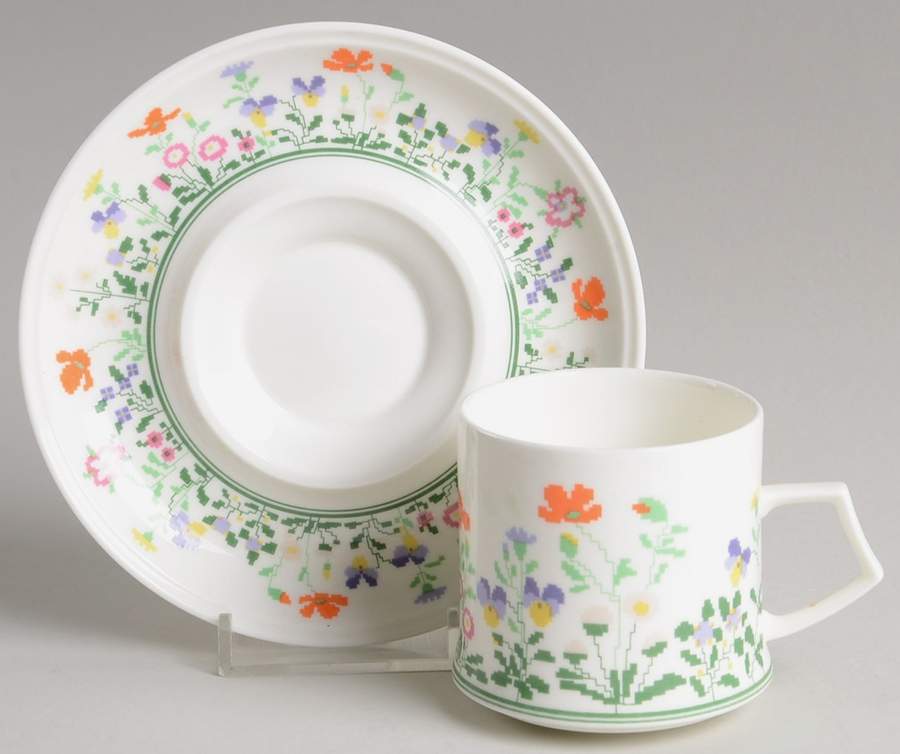 Petit Point Flat Demitasse Cup & Saucer Set by Mikasa-1
