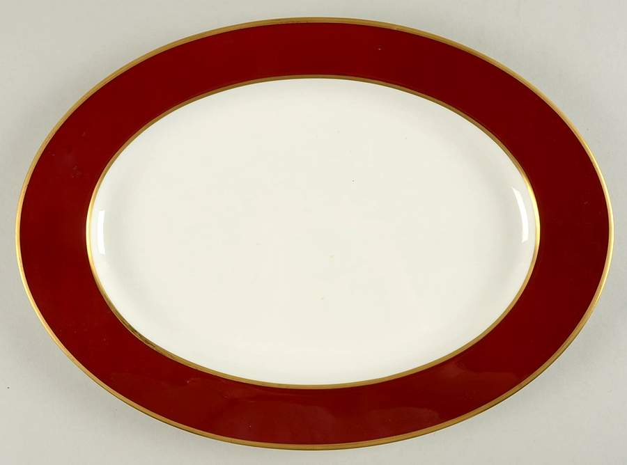 Persian Red 14" Oval Serving Platter by Mikasa-1
