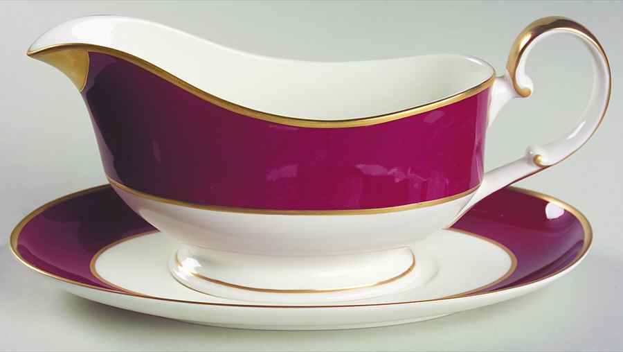 Persian Red Gravy Boat & Underplate by Mikasa-1