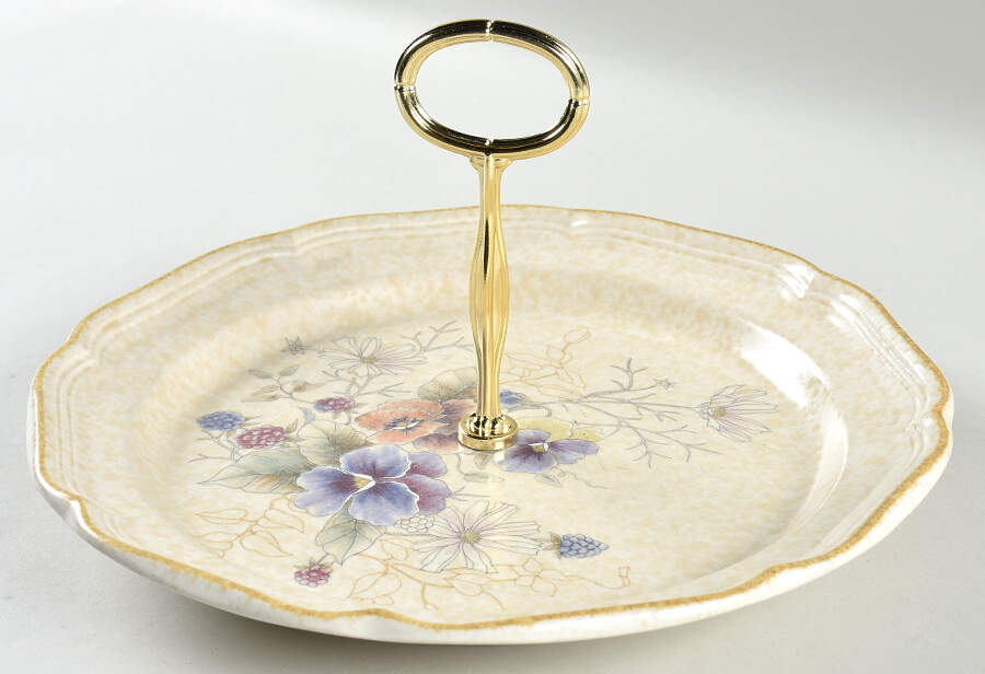 Perennials Round Serving Plate with Center Handle (Dp) Hc by Mikasa-1