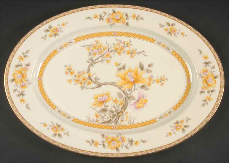 Peking Summer 15" Oval Serving Platter by Mikasa-1
