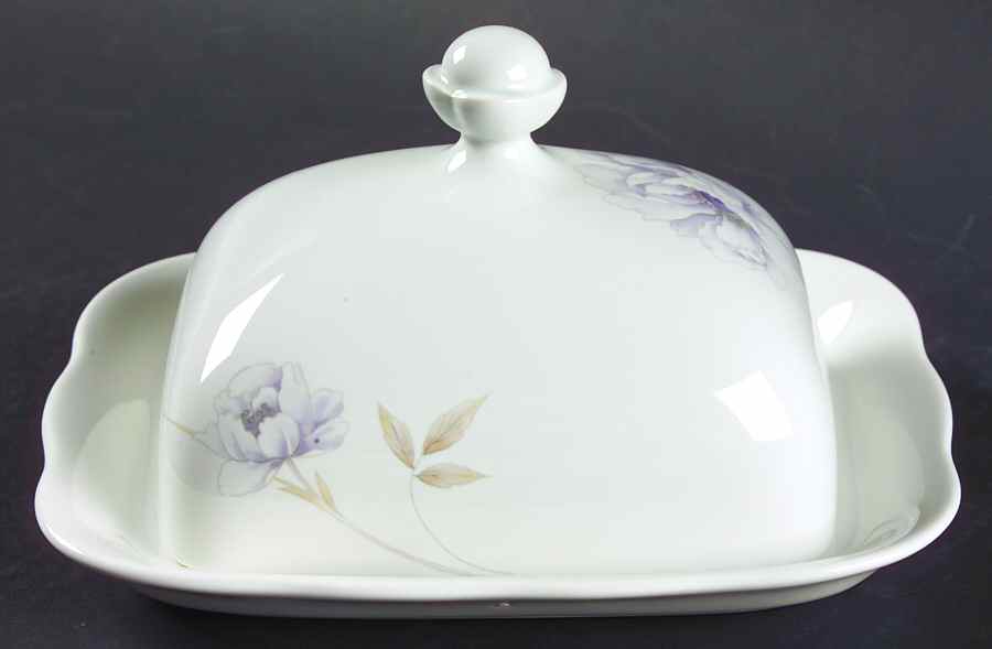 Peony Splendor Rectangular Covered Butter by Mikasa-1