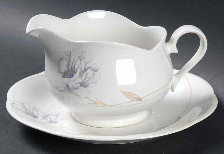 Peony Splendor Gravy Boat & Underplate by Mikasa-1