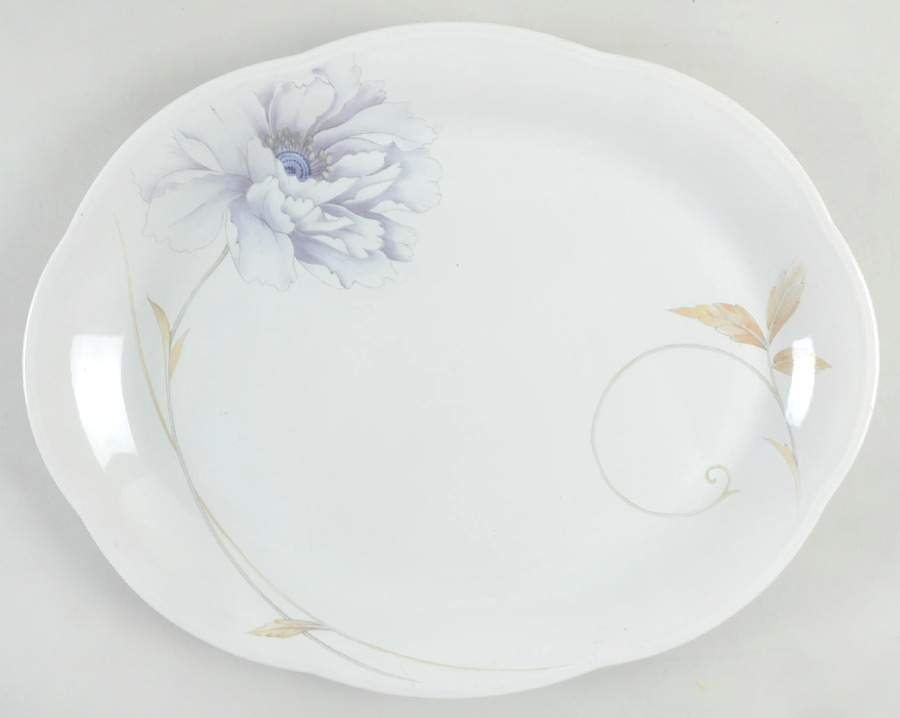 Peony Splendor 14" Oval Serving Platter by Mikasa-1
