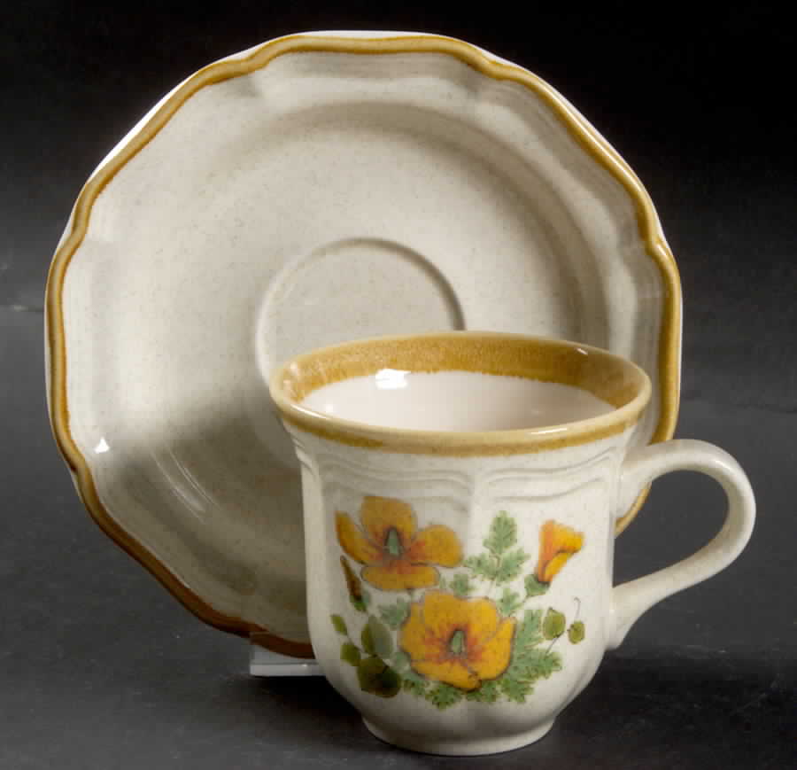 Petunias Flat Cup & Saucer Set by Mikasa-1
